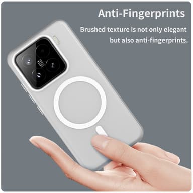 SKALO Xiaomi 15 Matte Translucent Hybrid Cover - Hvid