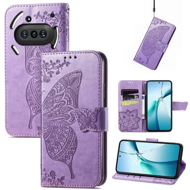 SKALO Nothing Phone (3a) 5G Mandala Butterfly Flip Cover - Lilla