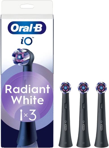 Oral-B iO Radiant White tandbørstehoved 457118 3-stk (sort)