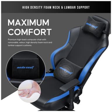 AndaSeat Luna gaming-stol (sort/blå)