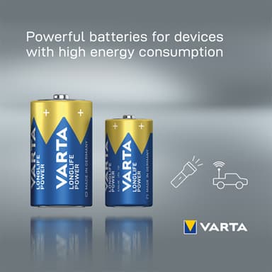 Varta Longlife Power D batteri (2-pakke)