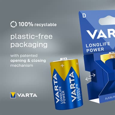 Varta Longlife Power D batteri (2-pakke)