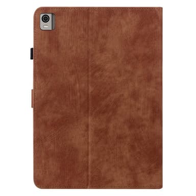 Til Nokia T21 Taske Imprintet Cute Tiger Tablet Cover Kortholder - Brun