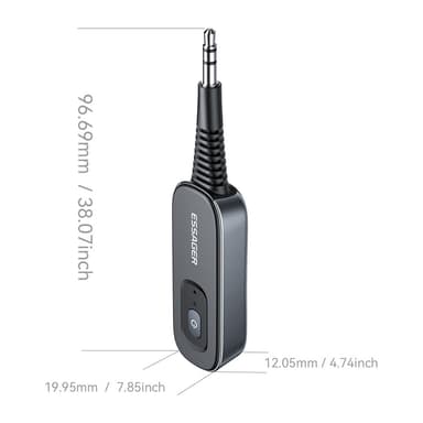 Bilstereo Bluetooth-sendermodtager 3,5 mm Aux-adapter til højttalerforstærker