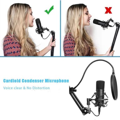 Studio Live Streaming Broadcasting Optagelse Mikrofonstativ