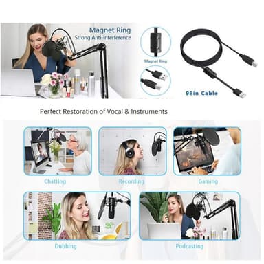 Studio Live Streaming Broadcasting Optagelse Mikrofonstativ