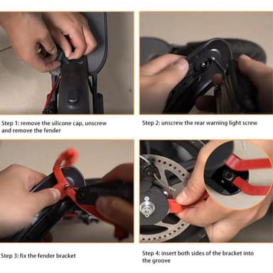 Fender Supportpakke til mudderbeskyttelsesskærme til Xiaomi M365 Scooter - Sort