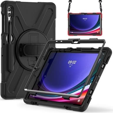 Til Samsung Galaxy Tab S10+ / S9 FE+ / S9+ / S8+ / S7+  Kraftigt skaletui med Skulderrem