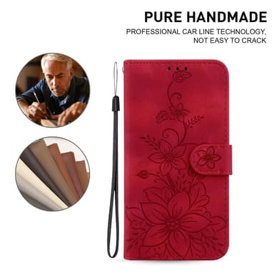 Til Xiaomi Redmi 14C 4G Cover Lily Flower Imprint Telefoncover med Støtte