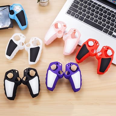 Playstation 5 / PS5 Silikone Skin Cover Case Anti-Slip Protection + Joystick Caps - Hvid