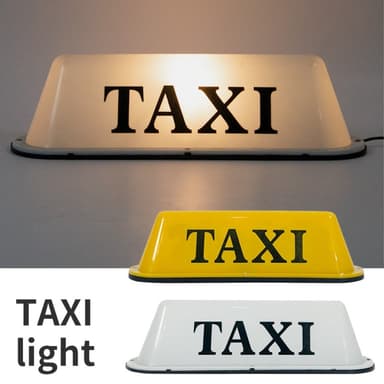 12V Universal Taxi Taglys PP Tag LED Lampe - Hvid / Gummi Magnet