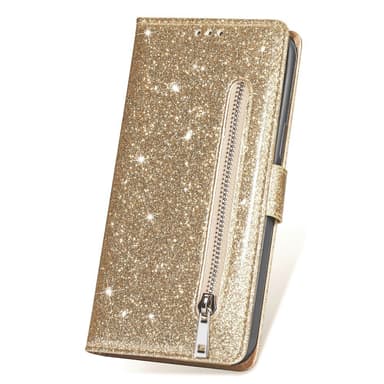 Til Samsung Galaxy S25 Ultra Stående Glittercover med Lynlåslomme