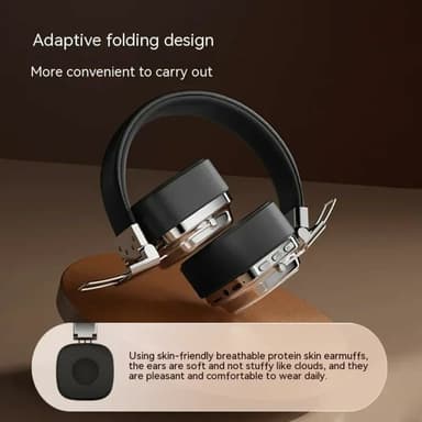 Bluetooth HiFi Sound Over Ear Hovedtelefoner Støjreduktion Trådløst Headset - Sølv+sort