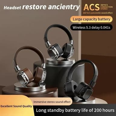Bluetooth HiFi Sound Over Ear Hovedtelefoner Støjreduktion Trådløst Headset - Sølv+sort