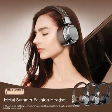 Bluetooth HiFi Sound Over Ear Hovedtelefoner Støjreduktion Trådløst Headset - Sølv+sort