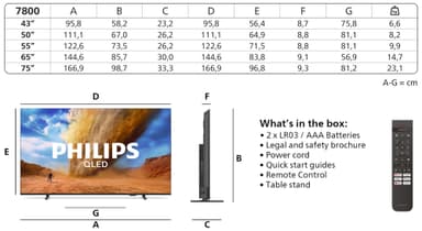 Philips 43” PUS7800 4K QLED Smart TV (2023)