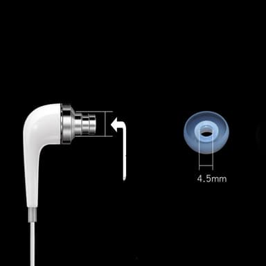 Silikone ørepropper til 4,5-6 mm høretelefoner 3 størrelser 15 par Hvid