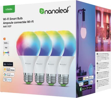 Nanoleaf Essential RGB smart LED-pære 9W E27 (4-pakke)