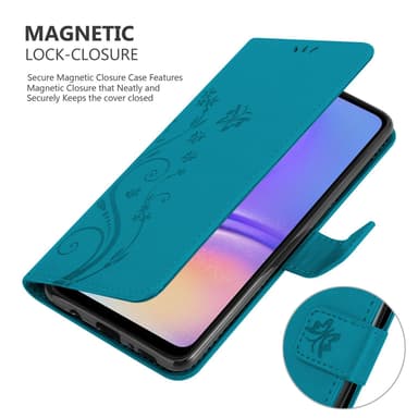 Samsung Galaxy A06 Pungetui Cover Blomster (Blå)