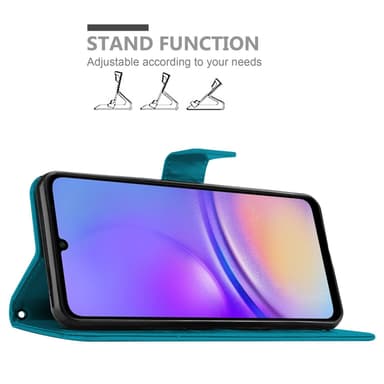 Samsung Galaxy A06 Pungetui Cover Blomster (Blå)