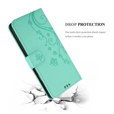 Nothing Phone 2 Pungetui Cover Blomster (Turkis)