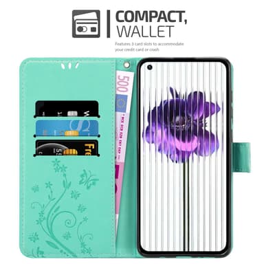 Nothing Phone 2 Pungetui Cover Blomster (Turkis)