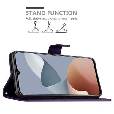 ZTE Blade A73 4G Pungetui Cover Blomster (Lilla)