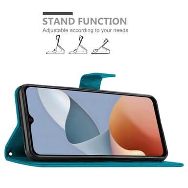 ZTE Blade A54 Pungetui Cover Blomster (Blå)