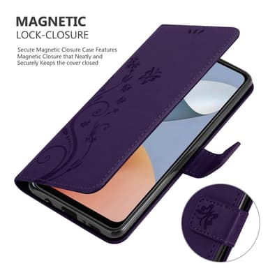 ZTE Blade A54 Pungetui Cover Blomster (Lilla)