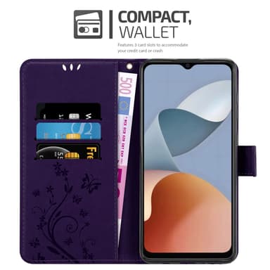 ZTE Blade A54 Pungetui Cover Blomster (Lilla)