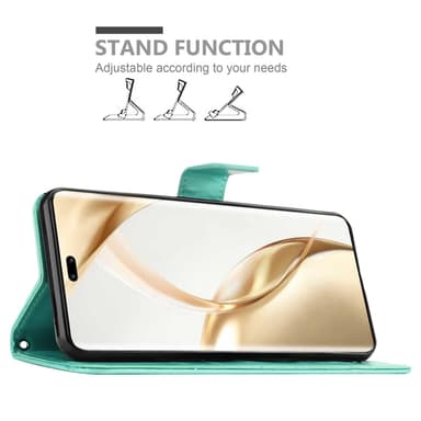Honor 200 Pro Pungetui Cover Blomster (Turkis)