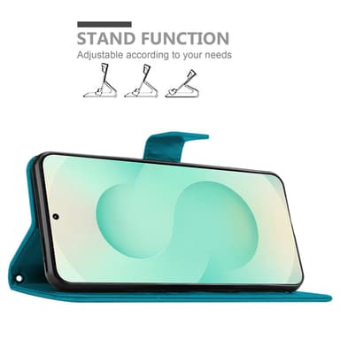 Samsung Galaxy S25 Plus Pungetui Cover Blomster (Blå)