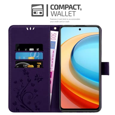 ZTE Blade A75 5G Pungetui Cover Blomster (Lilla)