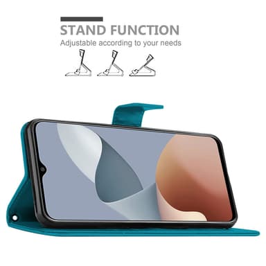 ZTE Blade A73 4G Pungetui Cover Blomster (Blå)