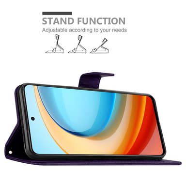 ZTE Blade A75 5G Pungetui Cover Blomster (Lilla)