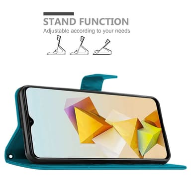 ZTE Blade A73 5G Pungetui Cover Blomster (Blå)