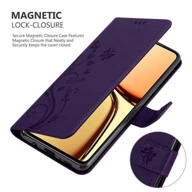 Realme C61 / C63 Pungetui Cover Blomster (Lilla)