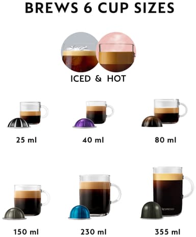 Nespresso Vertuo Pop Iced værdipakke fra DeLonghi ENV90.B (sort)