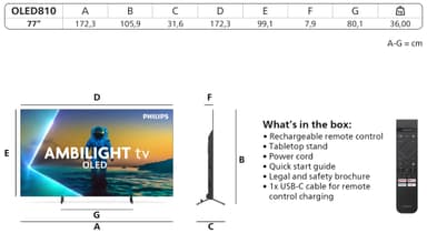Philips 77” OLED810 4K OLED Smart TV (2025)