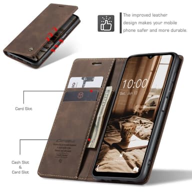CASEME Retro tegnebog taske til Samsung Galaxy A34 - Kaffe