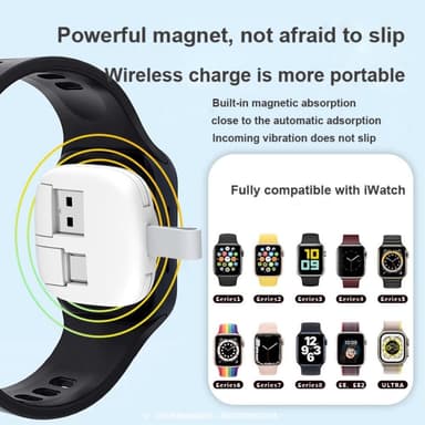 Oplader til Apple Watch opladningsbase med Type-C/USB-kabler