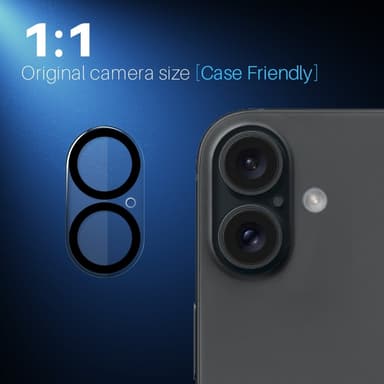 NORTHJO 2-Pak Kameralinsebeskyttelse til iPhone 16 / 16 Plus, Hærdet Glas