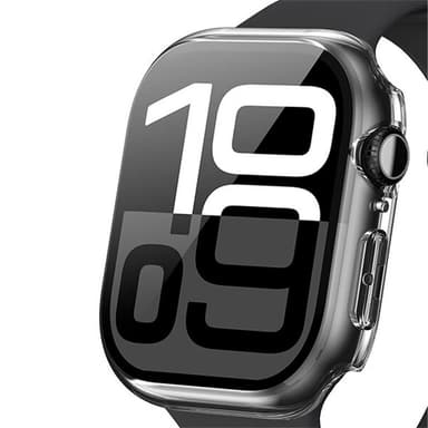 For A Watch Series 10 46mm Etui Shell med hærdet glas - Gennemsigtig