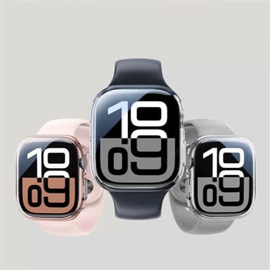 For A Watch Series 10 46mm Etui Shell med hærdet glas - Gennemsigtig