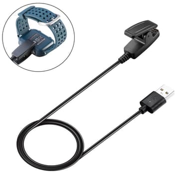 Garmin Lily/Vivomove HR 1m USB Opladningskabelholder - Sort