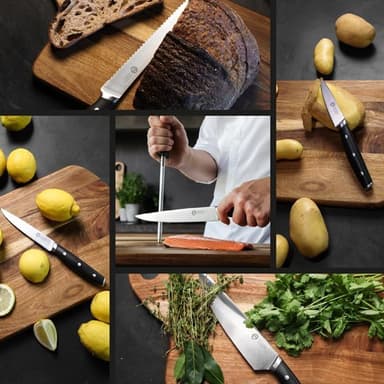 Masterchef Preformance-knivsæt med 15 knive i en knivblok - Svart - Kendt fra MasterChef Danmark