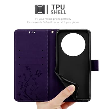 Xiaomi RedMi A3 / A3X Pungetui Cover Blomster (Lilla)