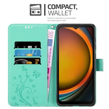 Samsung XCover 7 Pungetui Cover Blomster (Turkis)
