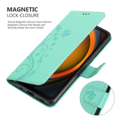 Samsung XCover 7 Pungetui Cover Blomster (Turkis)
