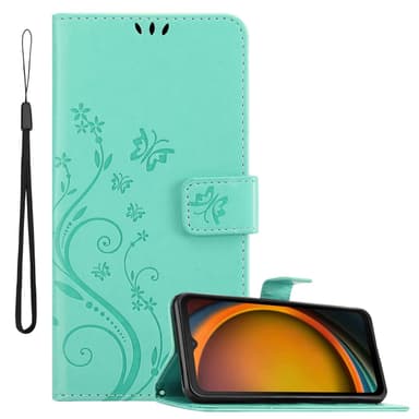 Samsung XCover 7 Pungetui Cover Blomster (Turkis)